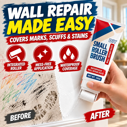 🧱🖌️✨Waterproof Wall Repair Paste with Integrated Small Roller Brush