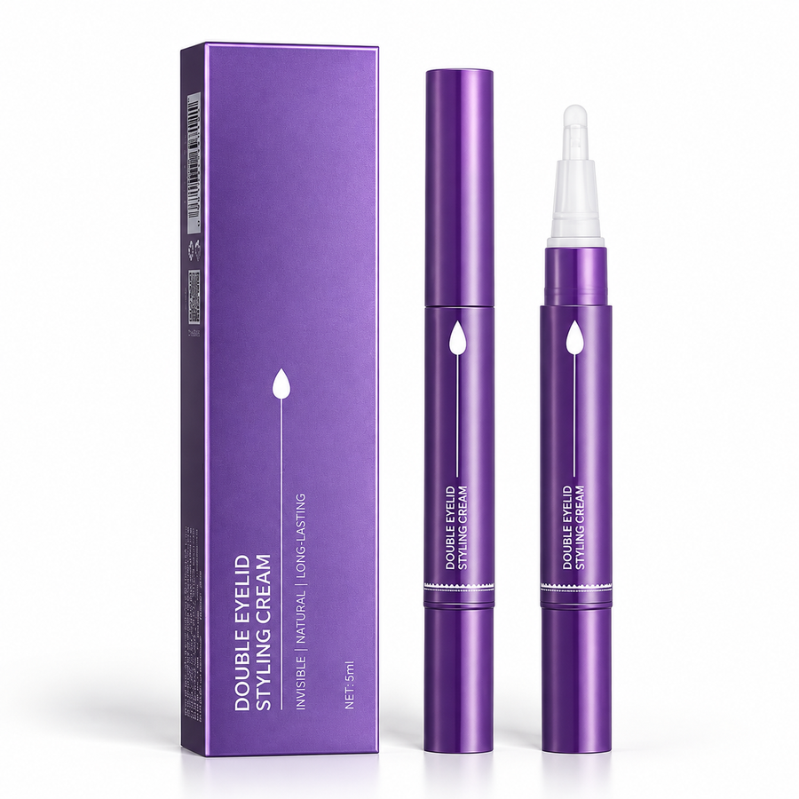 Actual Viridifex 5ml purple styling cream twist pen, tip and product box displayed on a white background