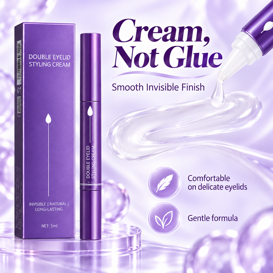 Viridifex smooth transparent eyelid cream texture and purple pen packaging